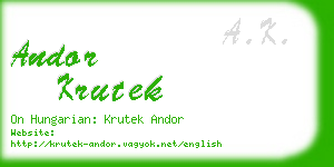 andor krutek business card
